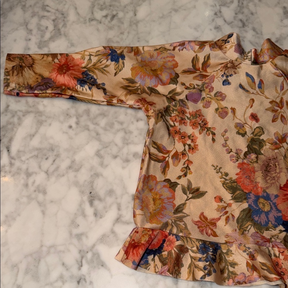 Zimmermann Kids Multicolor Floral Ruffle Rash Guard 12/18M - Picture 7 of 9